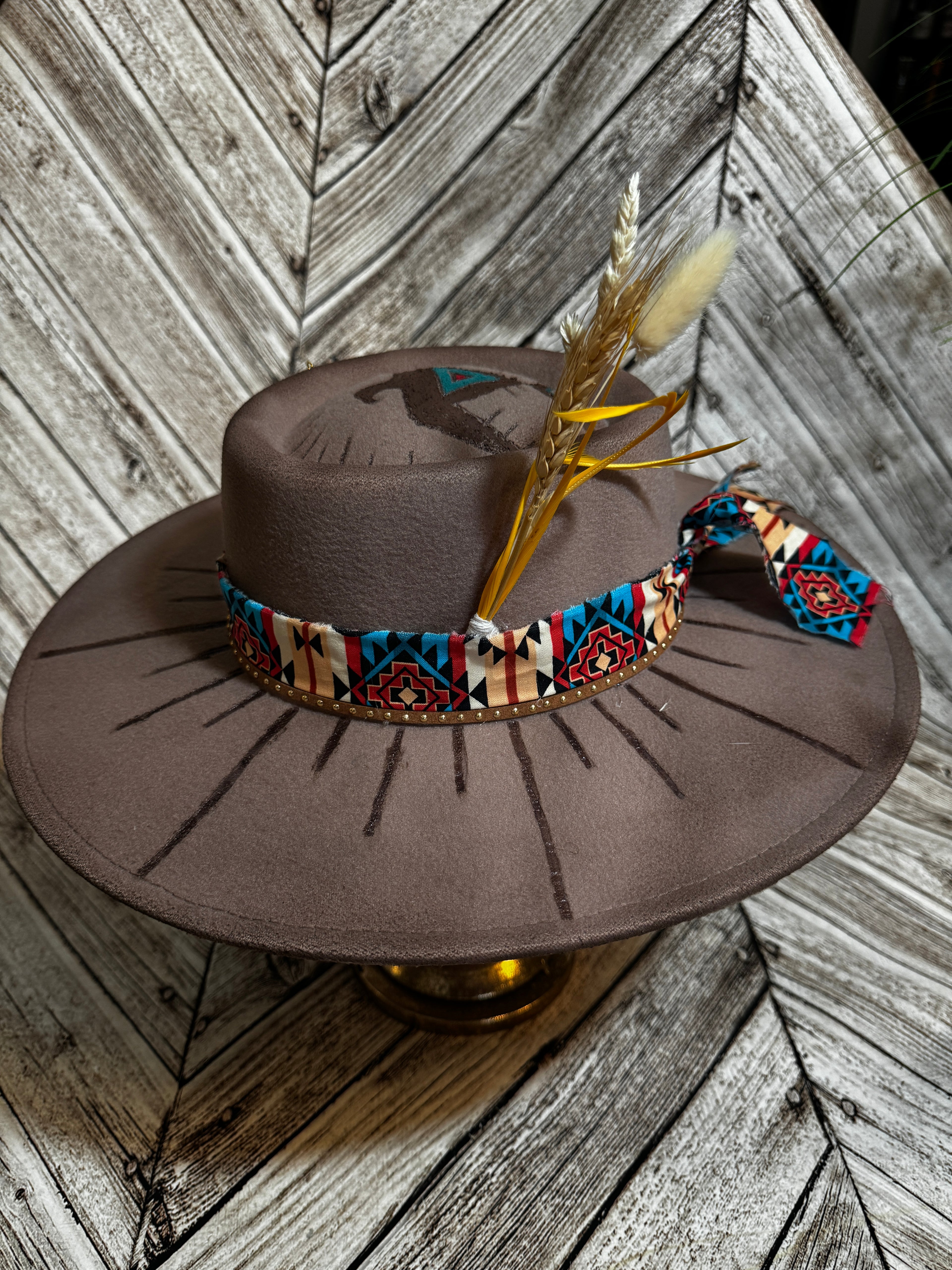 Aztec Boho Inspired Felt Custom Hat