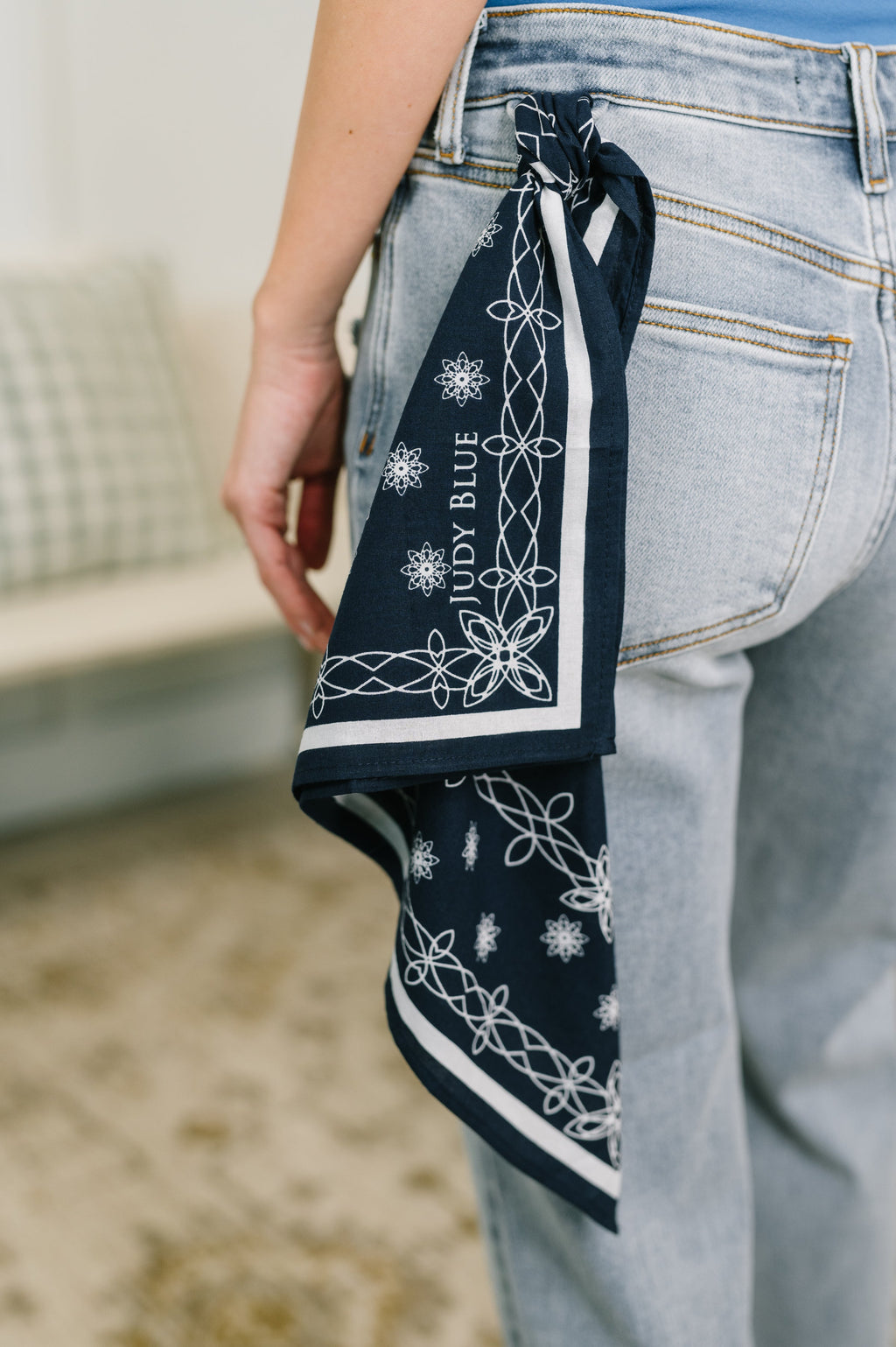 Alex Mid Rise Boyfriend Jean with Bandana Loop