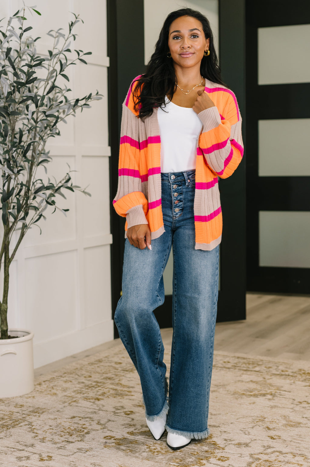 Your Opinion Matters Striped Cardigan